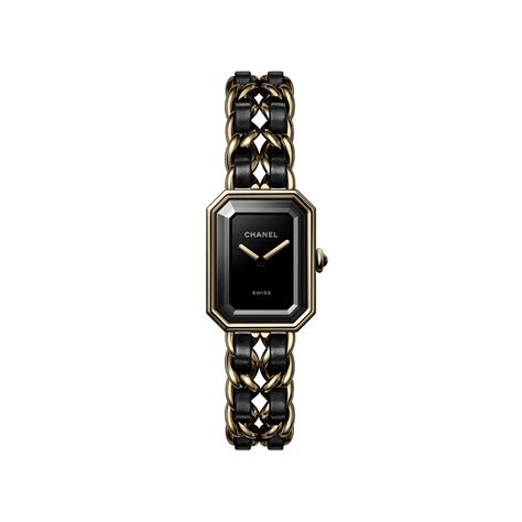 chanel black leather watch black dial|PREMIÈRE Iconic Chain Watch Steel & Calfskin.